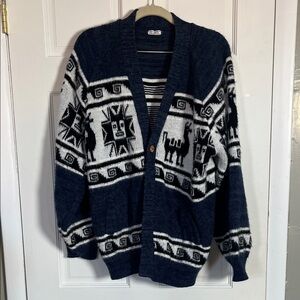 Tejidos Cortez Sweater Made in Ecuador XL Blue graphic
